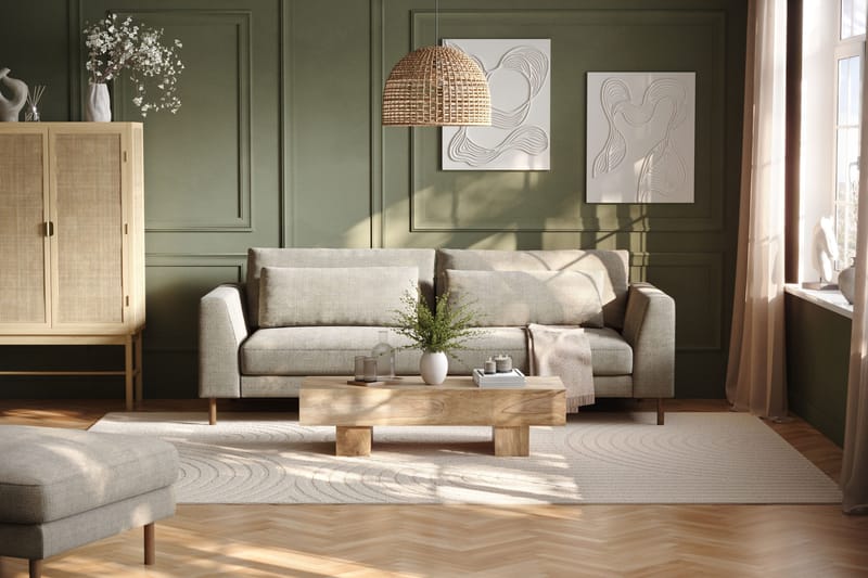 Florenz 3-personers Sofa i Chenille - Grå / Beige - Møbler - Sofaer - 3 personers sofa