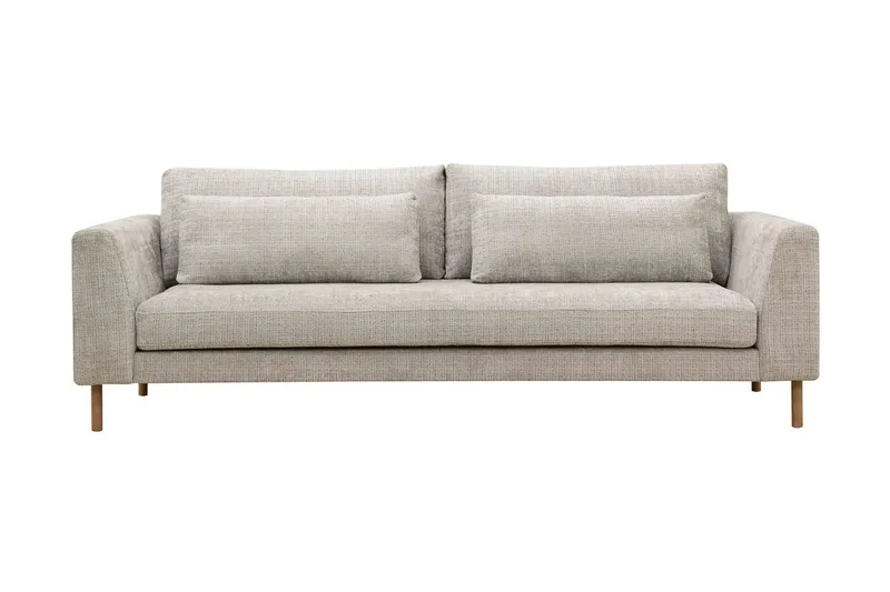 Florenz 3-personers Sofa i Chenille, Grå / Beige