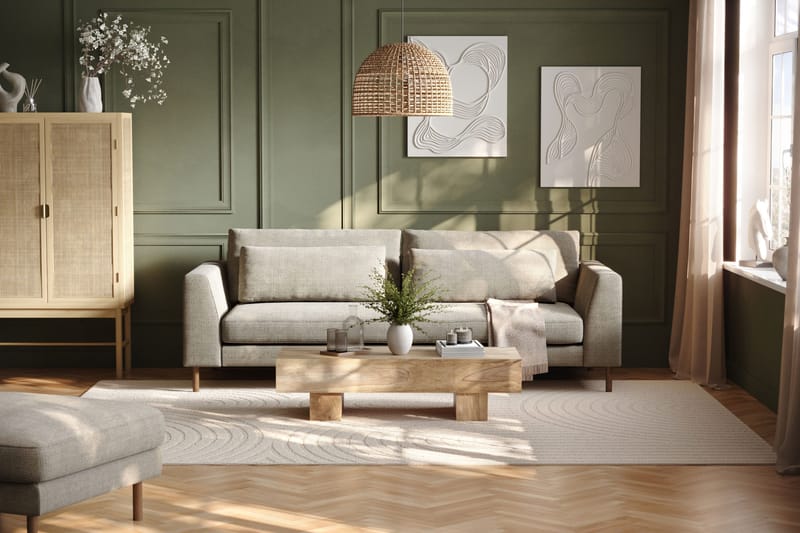 Florenz 3-personers Sofa i Chenille - Grå / Beige - Møbler - Sofaer - 3 personers sofa