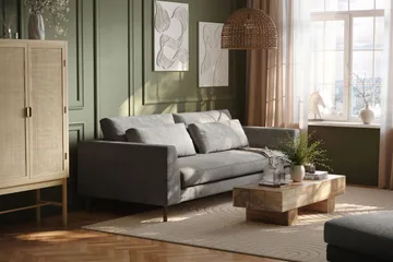Florenz 3-personers Sofa i Chenille - Lysegrå - Møbler - Sofaer - 3 personers sofa