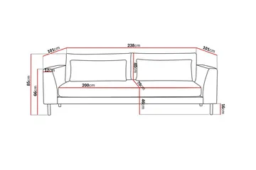 Florenz 3-personers Stofsofa - Beige - Møbler - Sofaer - 3 personers sofa