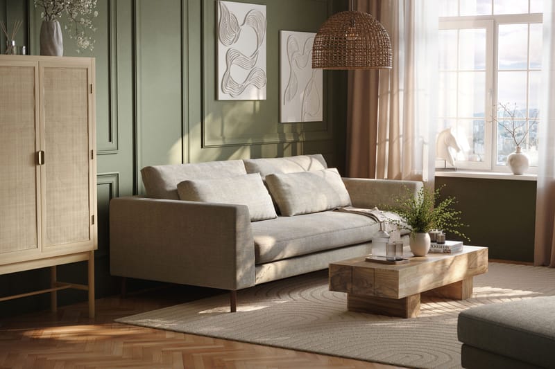 Florenz 3-personers Sofa i Chenille - Grå / Beige - Møbler - Sofaer - 3 personers sofa