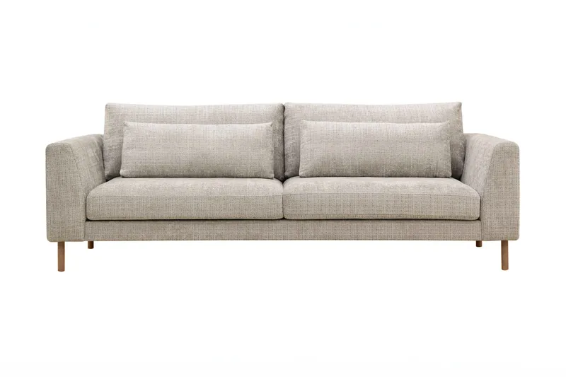 Florenz 3-personers Sofa i Chenille, Grå / Beige