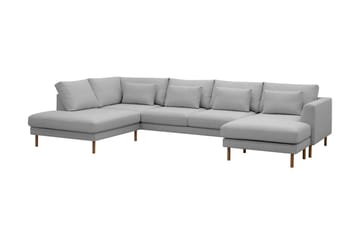 Florenz 4-personers Venstrevendt U-formet Sofa med Divan og Chaiselong i Stof - Lysegrå - Møbler - Sofaer - U Sofa