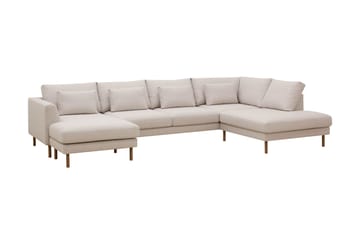 Florenz 4-personers Højrevendt U-formet Sofa med Divan og Chaiselong i Stof - Beige - Møbler - Sofaer - U Sofa