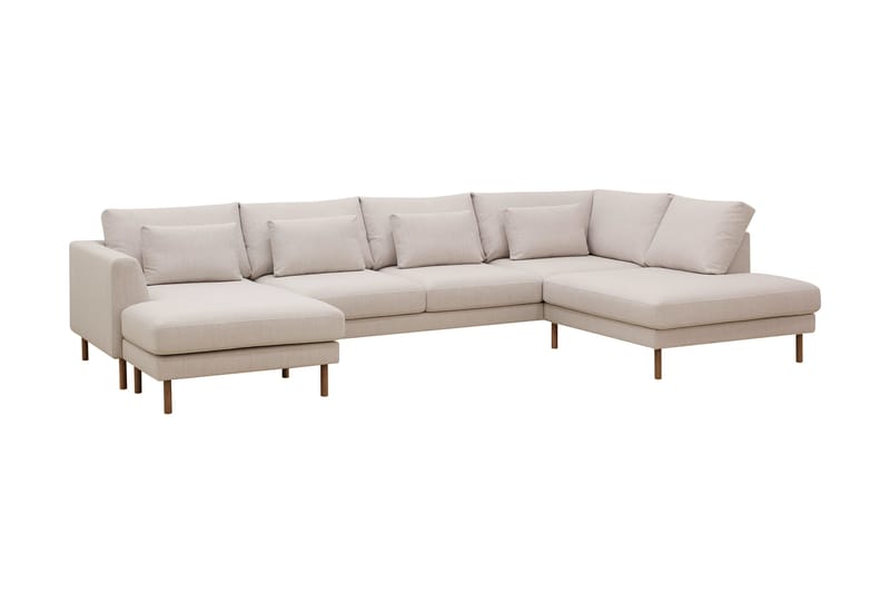 Florenz 4-personers Højrevendt U-formet Sofa med Divan og Chaiselong i Stof - Beige - Møbler - Sofaer - U Sofa