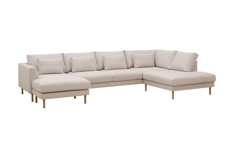 Florenz 4-personers Højrevendt U-formet Sofa med Divan og Chaiselong i Stof - Beige - Møbler - Sofaer - U Sofa