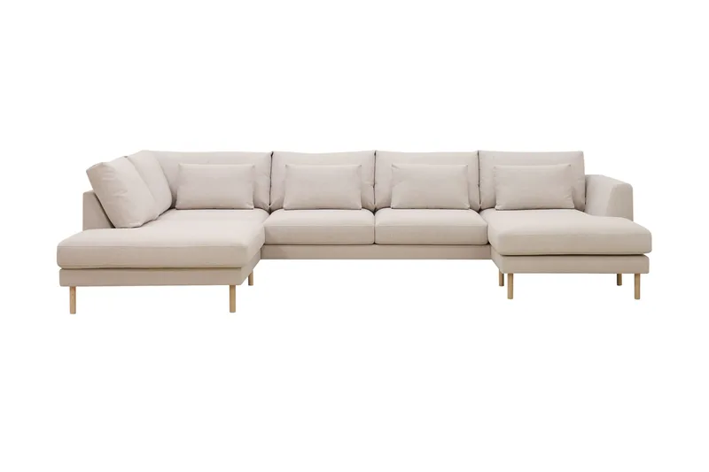 Florenz 4-personers Venstrevendt U-formet Sofa med Divan og Chaiselong i Stof - Beige - Møbler - Sofaer - U Sofa