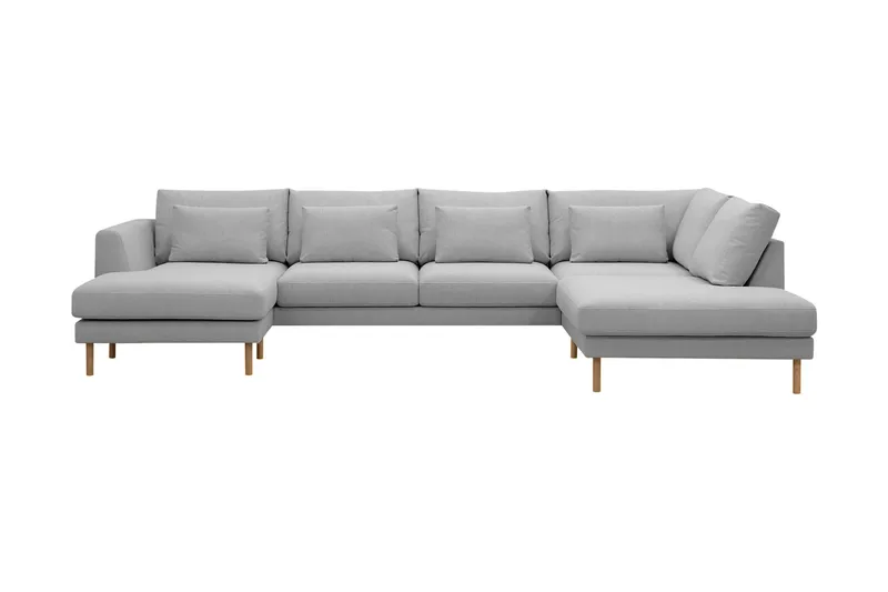 Florenz 4-personers Højrevendt U-formet Sofa med Divan og Chaiselong i Stof - Lysegrå - Møbler - Sofaer - U Sofa