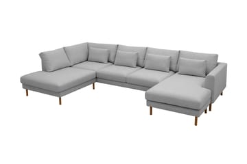 Florenz 4-personers Venstrevendt U-formet Sofa med Divan og Chaiselong i Stof - Lysegrå - Møbler - Sofaer - U Sofa
