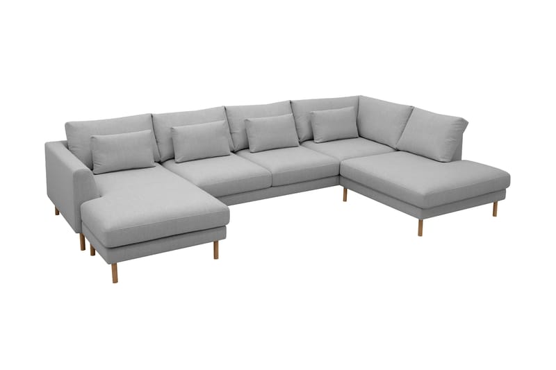 Florenz 4-personers Højrevendt U-formet Sofa med Divan og Chaiselong i Stof - Lysegrå - Møbler - Sofaer - U Sofa
