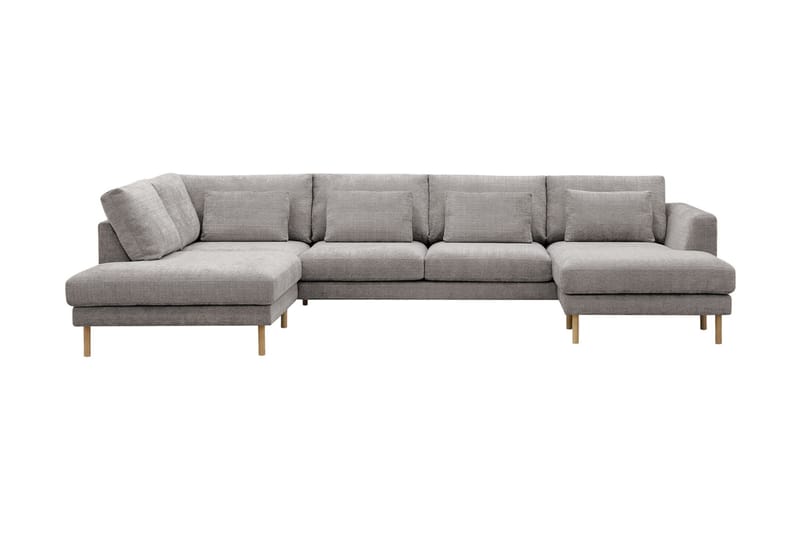 Florenz 4-personers Venstrevendt U-formet Sofa med Divan og Chaiselong i Chenille - Lysegrå - Møbler - Sofaer - U Sofa