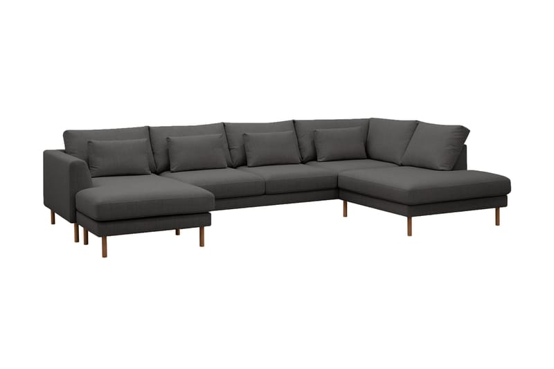 Florenz 4-personers Højrevendt U-formet Sofa med Divan og Chaiselong i Stof - Mørkegrå - Møbler - Sofaer - U Sofa