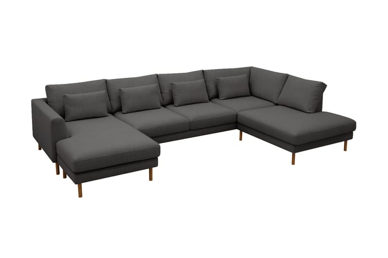 Florenz 4-personers Højrevendt U-formet Sofa med Divan og Chaiselong i Stof - Mørkegrå - Møbler - Sofaer - U Sofa