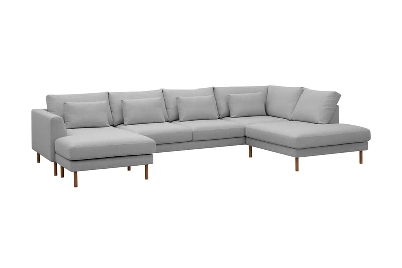 Florenz 4-personers U-Sofa med Divan Venstre - Lysegrå - Møbler - Sofaer - U Sofa