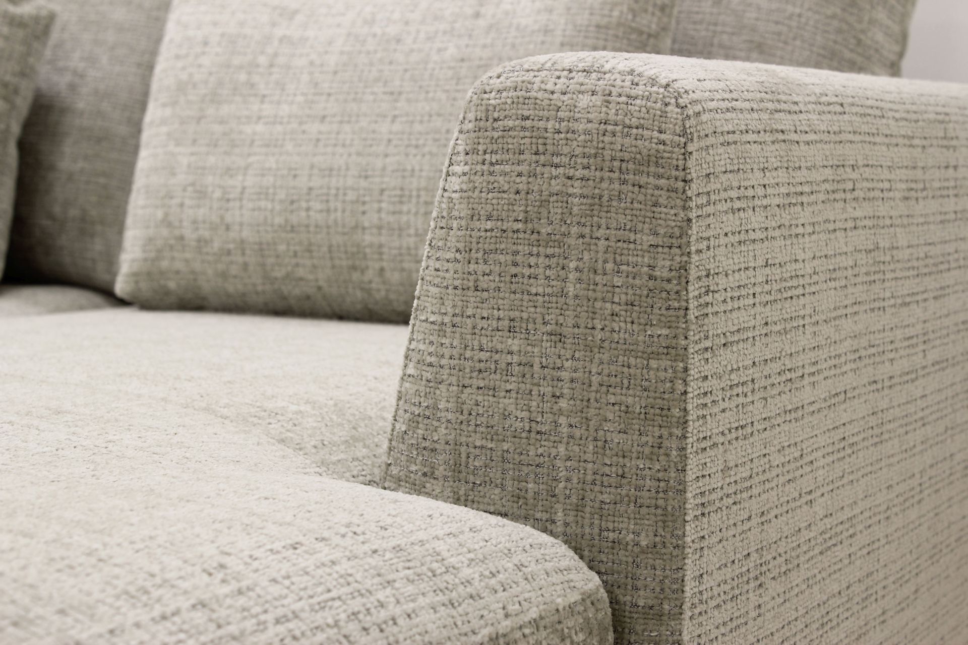 Florenz 4-personers Venstrevendt U-formet Sofa med Divan og Chaiselong i Chenille - Grå / Beige - Møbler - Sofaer - U Sofa