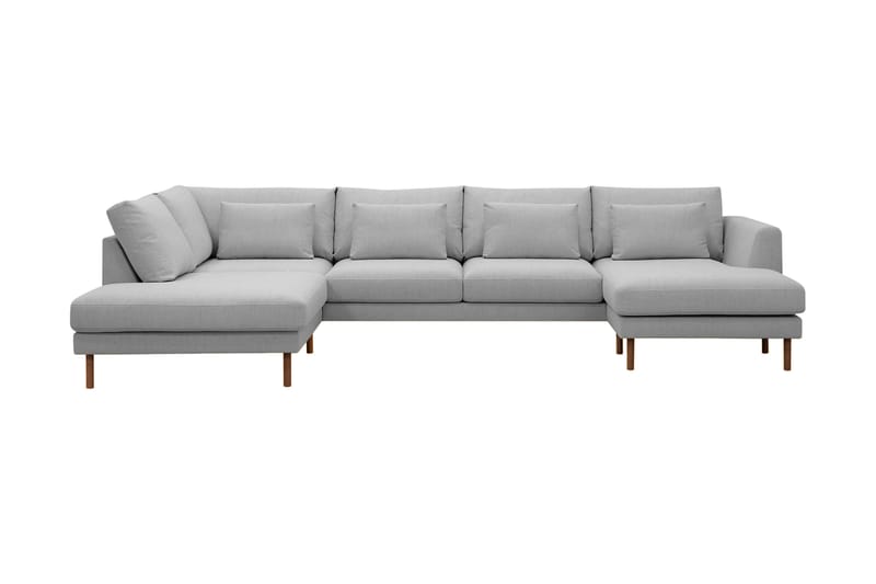 Florenz 4-personers Venstrevendt U-formet Sofa med Divan og Chaiselong i Stof - Lysegrå - Møbler - Sofaer - U Sofa