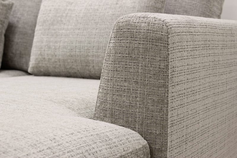 Florenz 4-personers Venstrevendt U-formet Sofa med Divan og Chaiselong i Chenille - Grå / Beige - Møbler - Sofaer - U Sofa