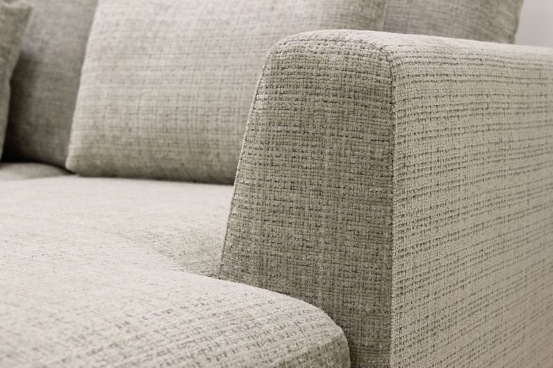 Florenz 4-personers Venstrevendt U-formet Sofa med Divan og Chaiselong i Chenille - Grå / Beige - Møbler - Sofaer - U Sofa