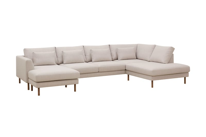 Florenz 4-personers Højrevendt U-formet Sofa med Divan og Chaiselong i Stof - Beige - Møbler - Sofaer - U Sofa