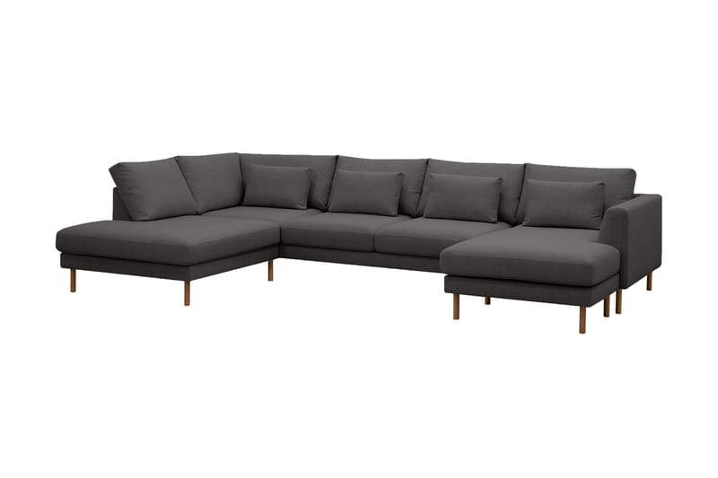 Florenz 4-personers Venstrevendt U-formet Sofa med Divan og Chaiselong i Stof - Mørkegrå - Møbler - Sofaer - U Sofa