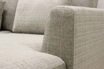Florenz 4-personers Venstrevendt U-formet Sofa med Divan og Chaiselong i Chenille - Grå/Beige - Møbler - Sofaer - U Sofa