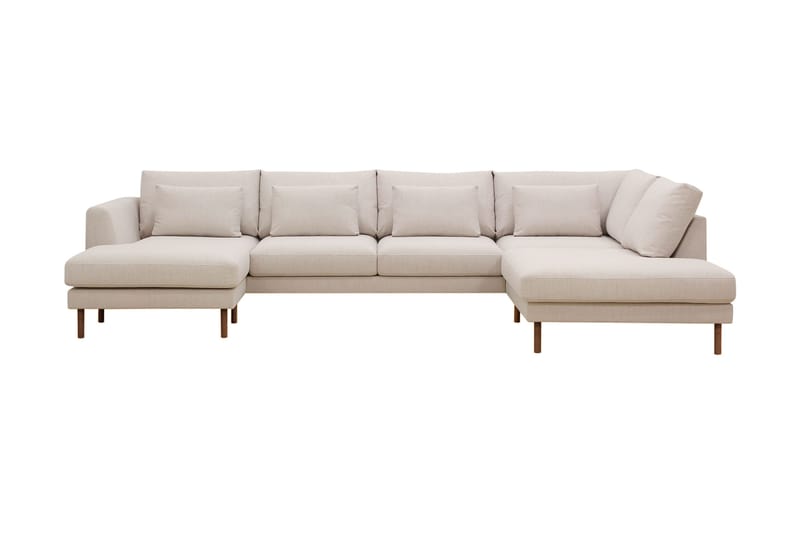 Florenz 4-personers Højrevendt U-formet Sofa med Divan og Chaiselong i Stof - Beige - Møbler - Sofaer - U Sofa