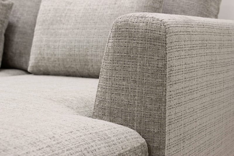 Florenz 4-personers Højrevendt U-formet Sofa med Divan og Chaiselong i Chenille - Grå / Beige - Møbler - Sofaer - U Sofa