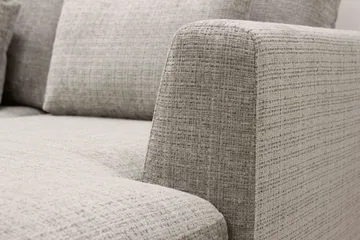 Florenz 4-personers Højrevendt U-formet Sofa med Divan og Chaiselong i Chenille - Grå/Beige - Møbler - Sofaer - U Sofa