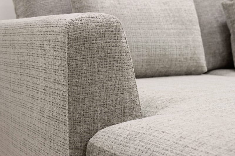 Florenz 4-personers Højrevendt U-formet Sofa med Divan og Chaiselong i Chenille - Grå / Beige - Møbler - Sofaer - U Sofa