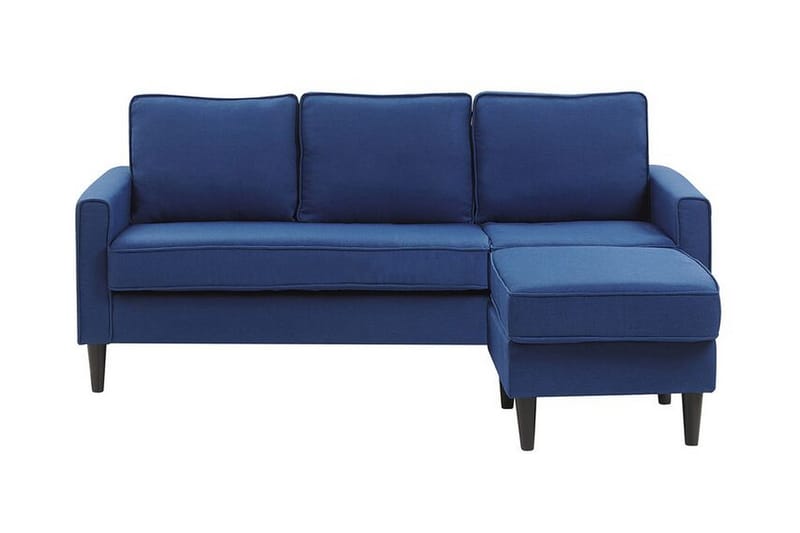 Fuimaono Sofa med Fodskammel - Blå - 3 personers sofa