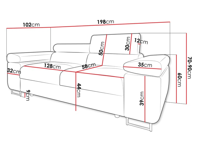Gabina 2-personers sofa - beige - Møbler - Sofaer - 3 personers sofa