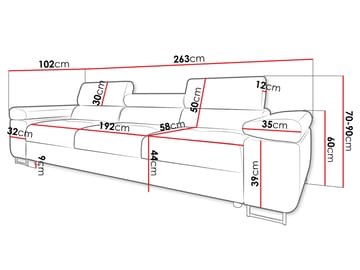 Gabina 3-personers sofa - beige - Møbler - Sofaer - 3 personers sofa