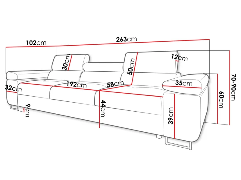 Gabina 3-personers sofa - beige - Møbler - Sofaer - 3 personers sofa