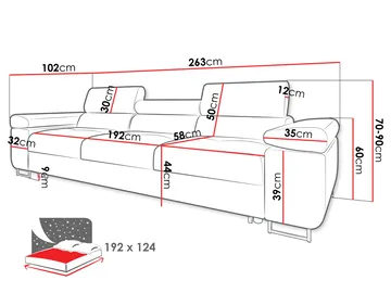 Gabina 3-personers sofa - sort - Møbler - Sofaer - Sovesofaer