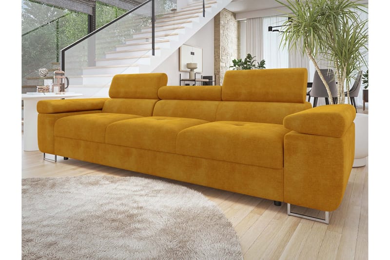Gabina Sofa 3-personers - Gul - Møbler - Sofaer - Velour sofaer