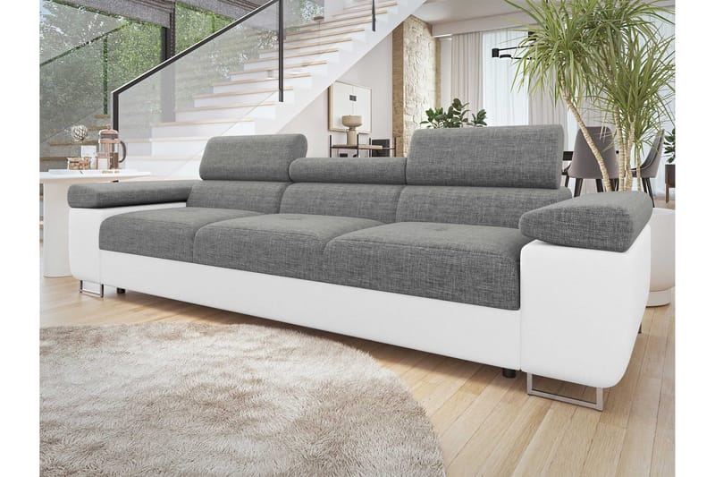 Gabina Sofa 3-personers - Hvid/Grå - Møbler - Sofaer - Lædersofaer
