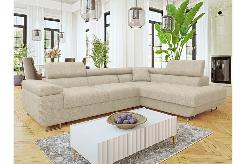 Gabina Sofa med Chaiselong 3-personers - Beige - Møbler - Sofaer - Sofa med chaiselong