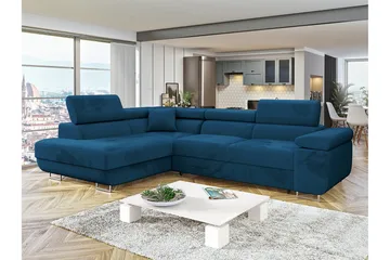 Gabina Sofa med Chaiselong 3-personers - Blå - Møbler - Sofaer - Sovesofaer