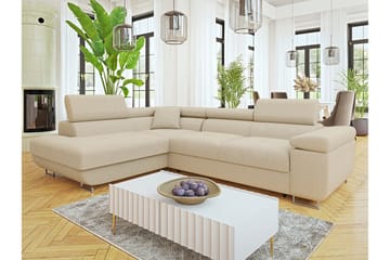 Gabina Sofa med Chaiselong 3-personers - Beige - Møbler - Sofaer - Sovesofaer