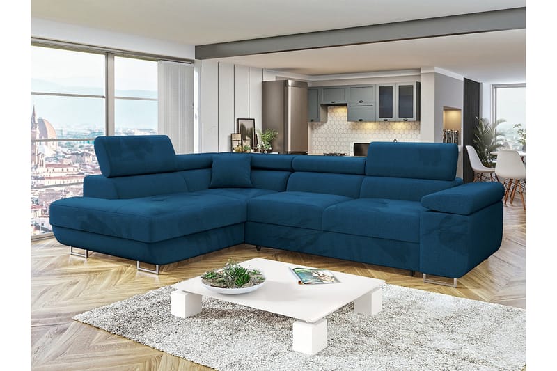 Gabina Sofa med Chaiselong 3-personers - Blå - Møbler - Sofaer - Sofa med chaiselong