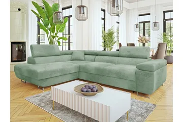 Gabina Sofa med Chaiselong 3-personers - Grøn - Møbler - Sofaer - Sovesofaer