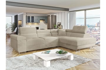 Gabina Sofa med Chaiselong 3-personers - Beige - Møbler - Sofaer - Sovesofaer