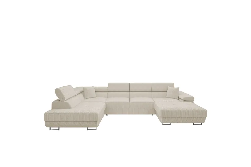 Gabina Sofa med Chaiselong og Divan 4-personers, Beige