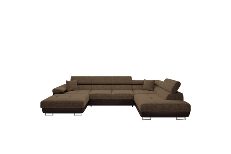 Gabina Sofa med Chaiselong og Divan 4-personers, Brun