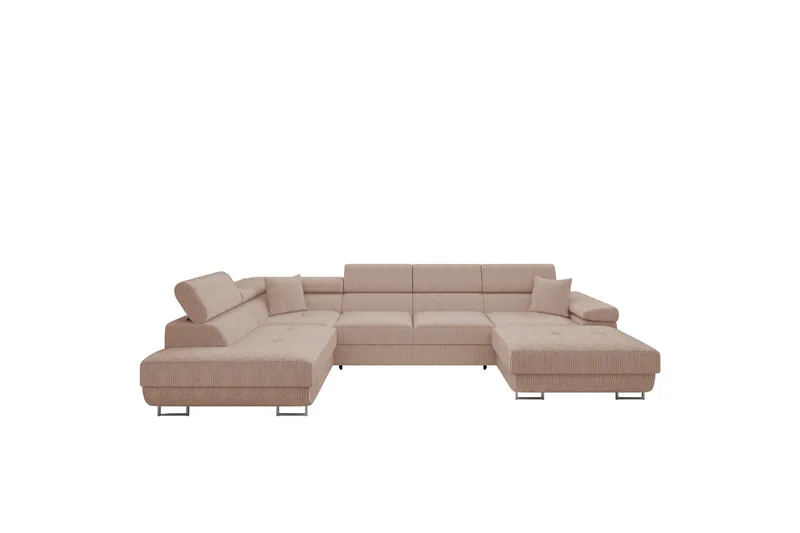 Gabina Sofa med Chaiselong og Divan 4-personers - Rosa - Møbler - Sofaer - U Sofa