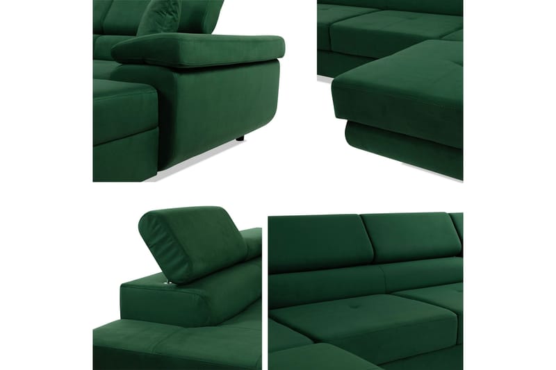 Gabina Sofa med Chaiselong og Divan 4-personers - Rosa - Møbler - Sofaer - U Sofa