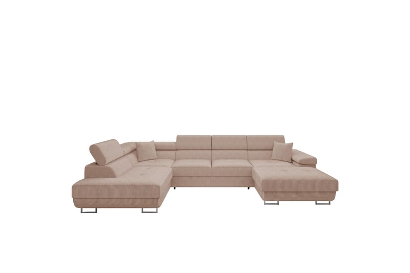 Gabina Sofa med Chaiselong og Divan 4-personers - Rosa - Møbler - Sofaer - U Sofa