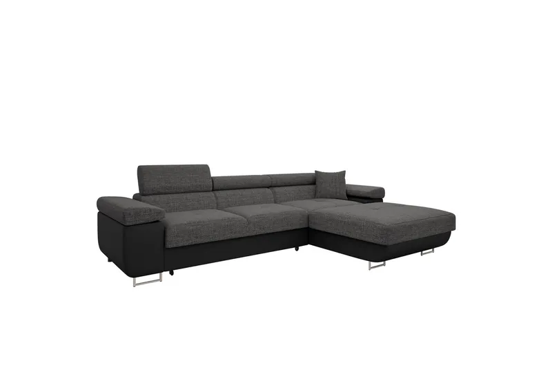 Gabina Sofa med Divan 3-personers - Grå/Sort - Møbler - Sofaer - Sofa med chaiselong