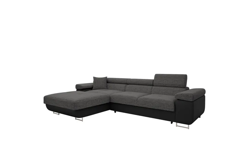 Gabina Sofa med Divan 3-personers, Grå/Sort